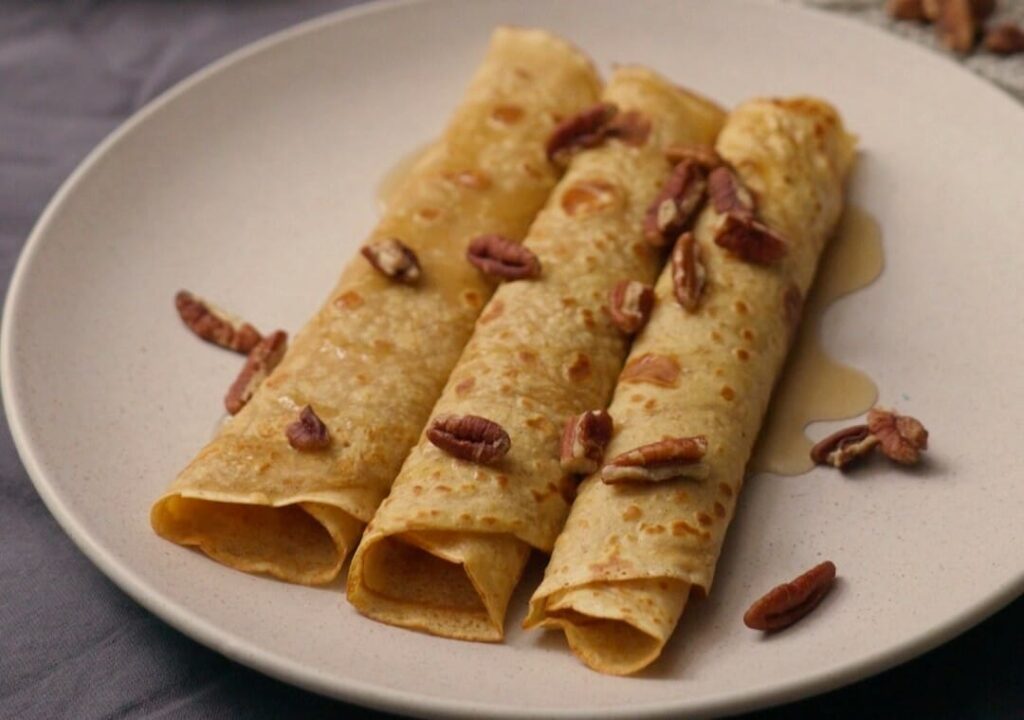 Pumpkin and pecan crêpes